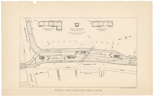BTC Annual Report 04, 1898 Plate 08: Plan of Boylston Street Station