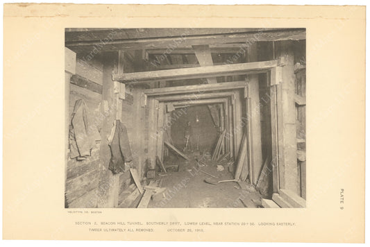 BTC Annual Report 17, 1911 Plate 09: Beacon Hill Tunnel, South Lower Drift