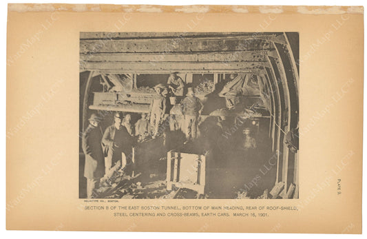 BTC Annual Report 07, 1901 Plate 09: East Boston Tunnel, Main Heading
