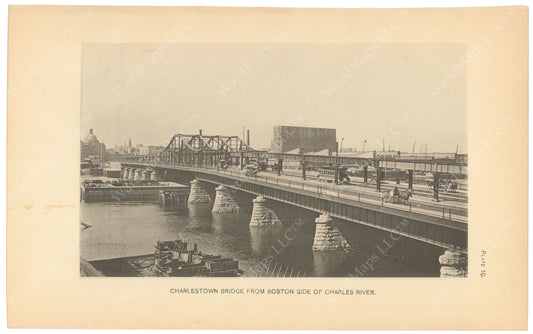BTC Annual Report 06, 1900 Plate 10: Charlestown Bridge from Boston Side