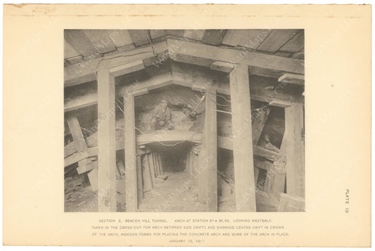 BTC Annual Report 17, 1911 Plate 10: Beacon Hill Tunnel Excavation