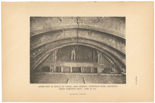 BTC Annual Report 16, 1910 Plate 10: Beacon Hill Tunnel, Upper Part of Shield