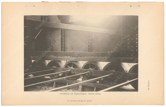 BTC Annual Report 05, 1899 Plate 10: Charlestown Bridge, Turntable Interior