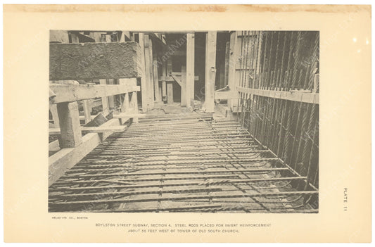 BTC Annual Report 20, 1914 Plate 11: Boylston Street Subway, Steel Reinforcement