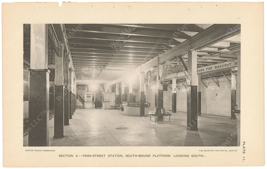 BTC Annual Report 04, 1898 Plate 11: Park Street Station, Westbound Platform Looking South