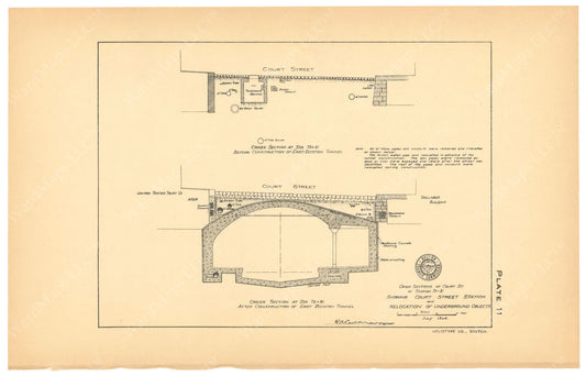 BTC Annual Report 10, 1904 Plate 11: Court Street Station Cross Section