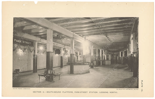 BTC Annual Report 04, 1898 Plate 12: Park Street Station, Westbound Platform Looking North