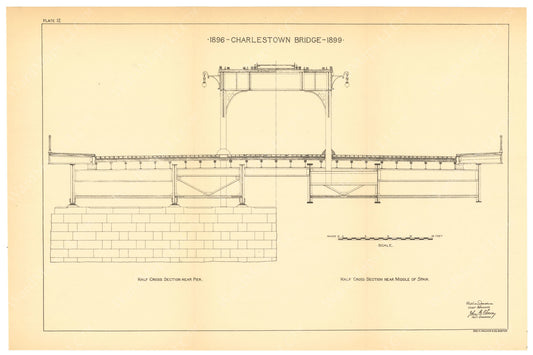 BTC Annual Report 06, 1900 Plate 12: Charlestown Bridge Cross Section