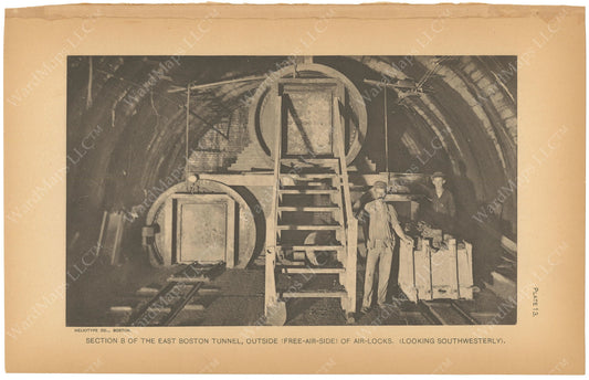 BTC Annual Report 07, 1901 Plate 13: East Boston Tunnel, Outside Airlocks