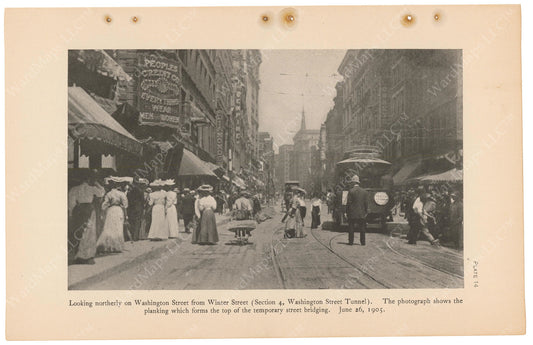 BTC Annual Report 11, 1905 Plate 14: Washington Street Over Tunnel Construction