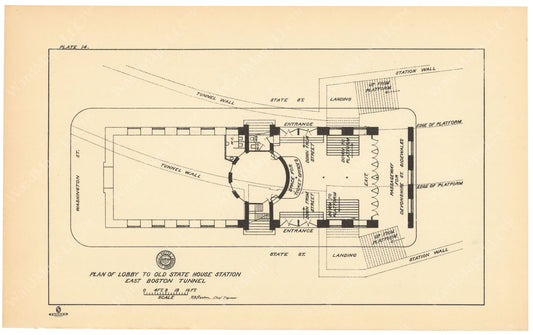 BTC Annual Report 09, 1903 Plate 14: Plan of Lobby in Old State House