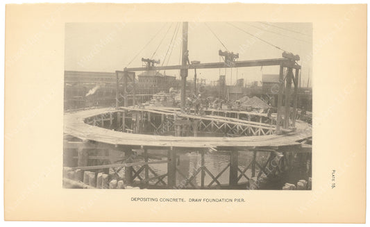 BTC Annual Report 06, 1900 Plate 15: Charlestown Bridge, Depositing Concrete at Draw Foundation