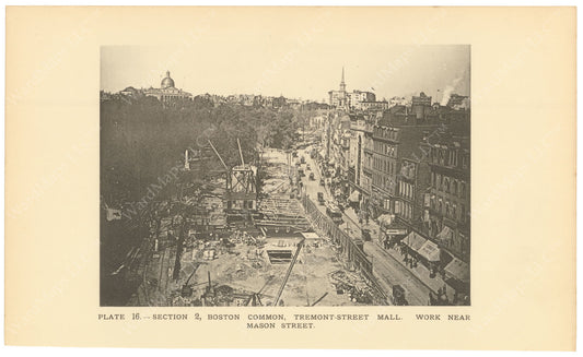 BTC Annual Report 02, 1896 Plate 16: Construction at Tremont Street Mall