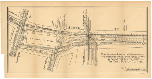 BTC Annual Report 08, 1902 Plate 16: East Boston Tunnel, State Street Structures