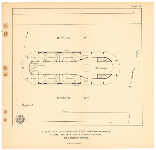 BTC Annual Report 11, 1905 Plate 17: Plan of Atlantic Avenue Station Head House