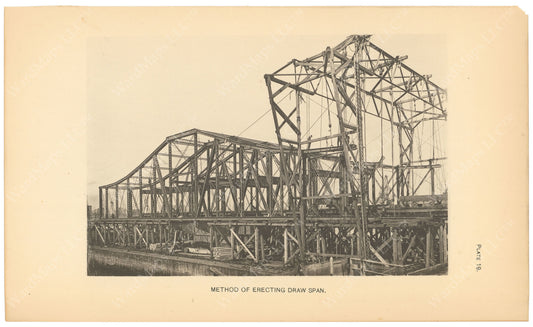 BTC Annual Report 06, 1900 Plate 19: Charlestown Bridge, Erecting Draw Span