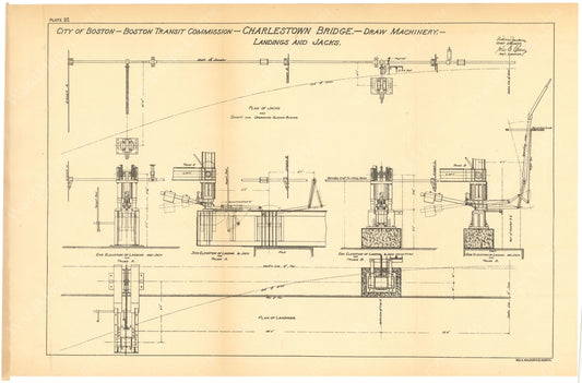 BTC Annual Report 06, 1900 Plate 22: Charlestown Bridge Draw Machinery, Landings and Jacks