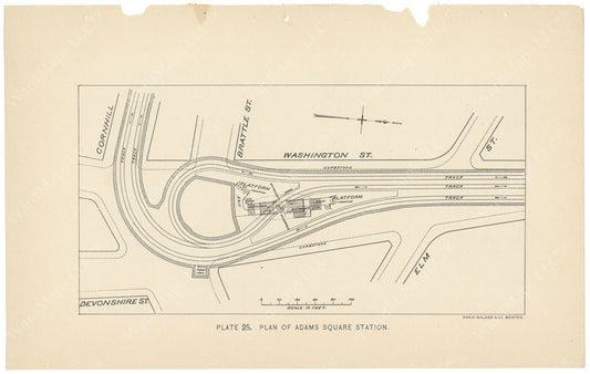 BTC Annual Report 04, 1898 Plate 25: Plan of Adams Square Station