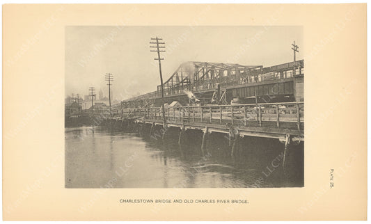 BTC Annual Report 06, 1900 Plate 25: Charles River and Charlestown Bridges