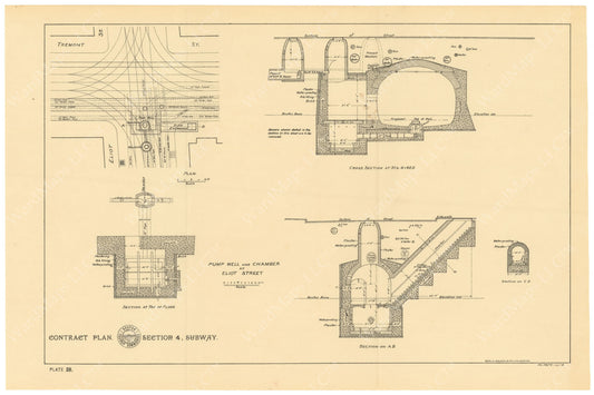 BTC Annual Report 02, 1896 Plate 29: Pump Well and Chamber at Eliot Street