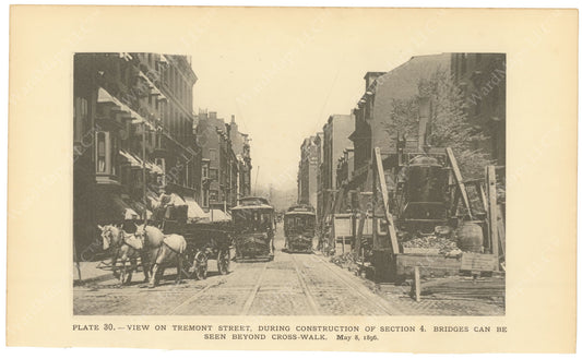 BTC Annual Report 02, 1896 Plate 30: Tremont Street During Subway Construction
