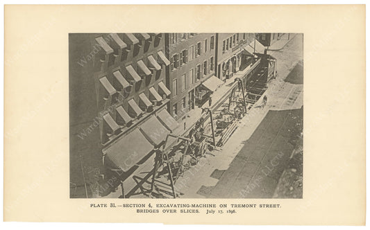 BTC Annual Report 02, 1896 Plate 31: Excavating Machine on Tremont Street