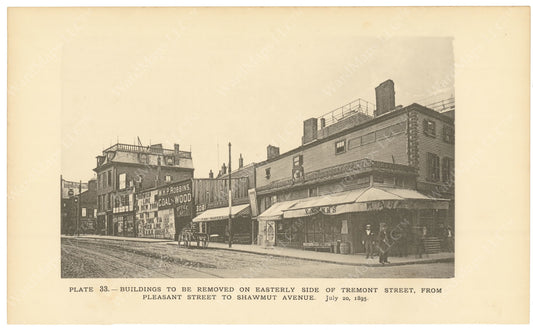 BTC Annual Report 02, 1896 Plate 33: Buildings to be Removed on East Side of Tremont Street