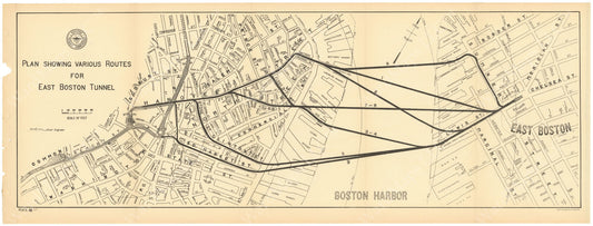 BTC Annual Report 04, 1898 Plate 37: East Boston Tunnel Routes