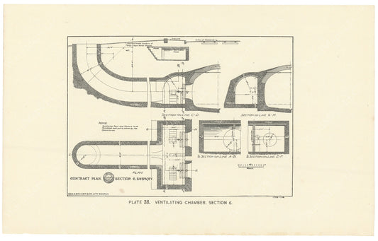 BTC Annual Report 02, 1896 Plate 38: Ventilating Chamber, Section 6