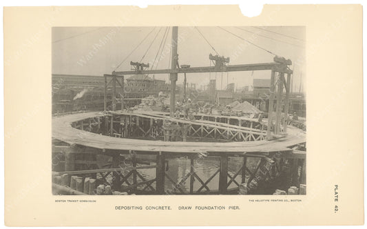 BTC Annual Report 04, 1898 Plate 42: Charlestown Bridge, Draw Foundation Pier