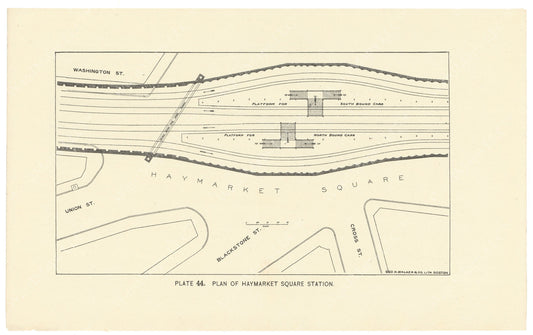 BTC Annual Report 02, 1896 Plate 44: Plan of Haymarket Square Station