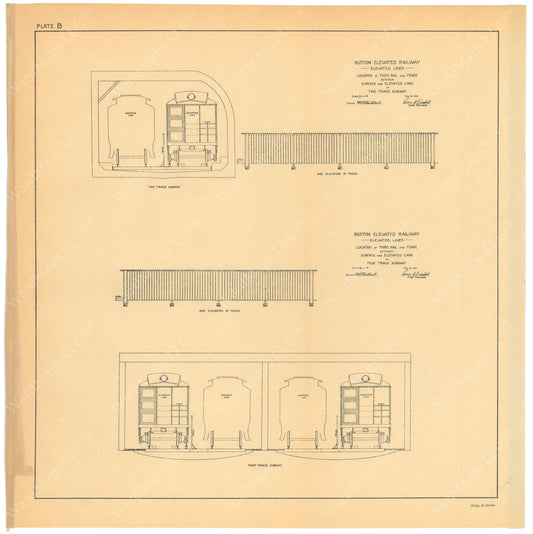 BTC Annual Report 07, 1901 Plate B: Tremont Street Subway Third Rail Fences