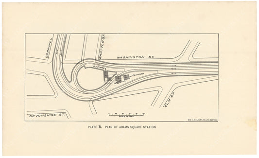 BTC Annual Report 02, 1896 Plate B: Plan of Adams Square Station