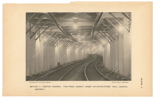 BTC Annual Report 03, 1897 Plate 07: Two Track Subway Under Boylston Street Mall