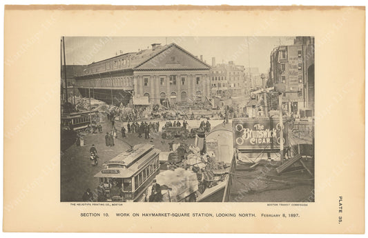 BTC Annual Report 03, 1897 Plate 35: Haymarket Square Station Work at Street Level