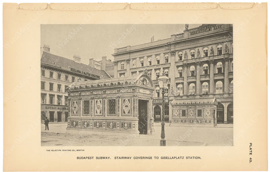 BTC Annual Report 03, 1897 Plate 43: Budapest Subway, Gisellaplatz Station Head Houses