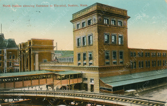 Eastern Tower of Union Station, Boston, Massachusetts Circa 1910