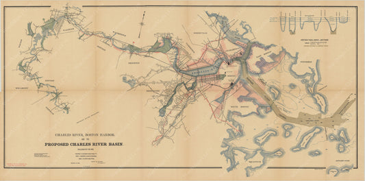 Charles River Dam Report 1903: Proposed Charles River Basin 1902
