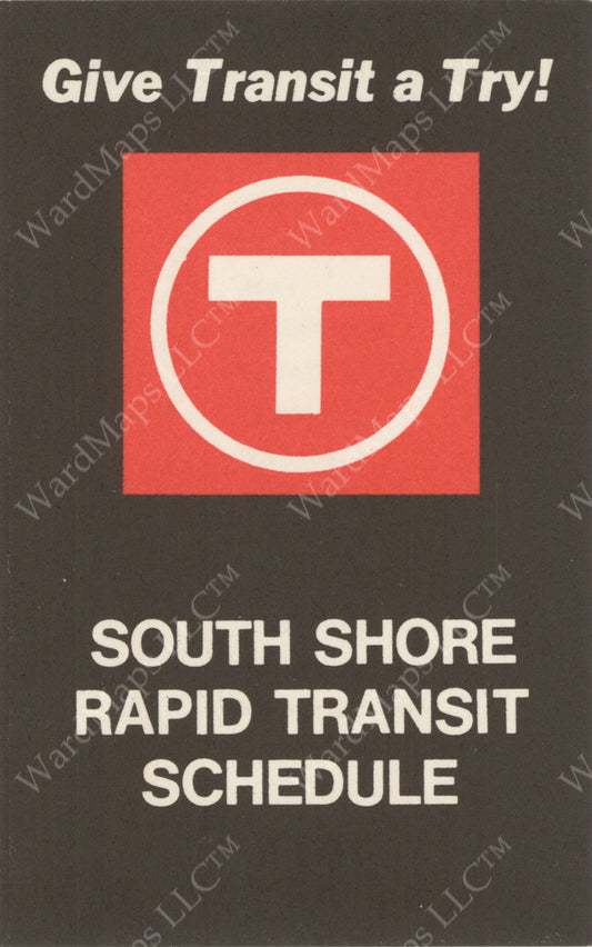 Red Line South Shore Schedule Card (Side A) 1971