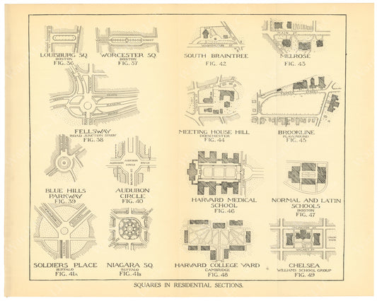 Squares in Residential Sections, Greater Boston, Massachusetts 1909