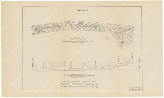 BTC Annual Report 19, 1913: Dorchester Tunnel Extension, Proposed Route 1