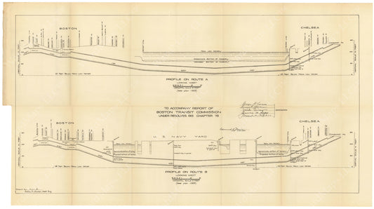BTC Annual Report 20, 1914: Proposed Chelsea Tunnel Profiles