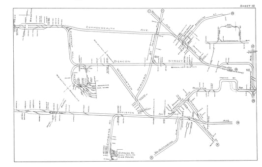 Boston Elevated Railway Co. Track Plans 1915 Plates 10: Brookline