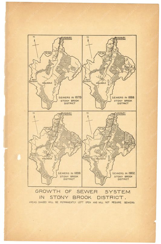 Charles River Dam Report 1903: Stony Brook District Sewer System Growth 1878-1902