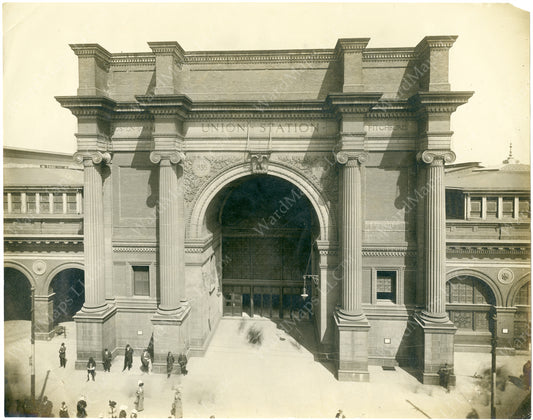 Main Entrance of Union Station, Boston, Massachusetts Circa 1895
