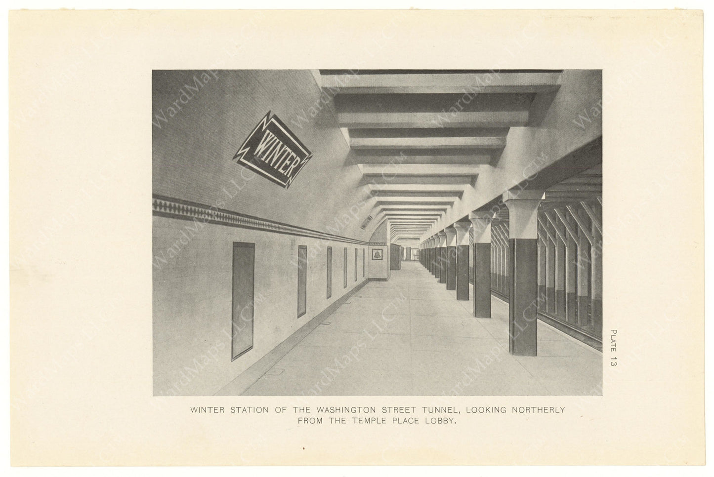 BTC Annual Report 14, 1908 Plate 13: Winter Station Platform, Looking North